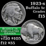 1923-s Buffalo Nickel 5c Grades f+