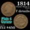 1814 Classic Head Large Cent 1c Grades f details (fc)