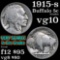 1915-s Buffalo Nickel 5c Grades vg+