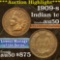 ***Auction Highlight*** 1909-s Indian Cent 1c Grades AU, Almost Unc (fc)