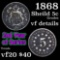 1868 Shield Nickel 5c Grades vf details