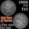 1866 Three Cent Copper Nickel 3cn Grades f+