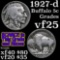 1927-d Buffalo Nickel 5c Grades vf+