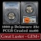 PCGS 1999-p Delaware Washington Quarter 25c Graded ms66 by PCGS