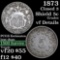 1873 Closed 3 Shield Nickel 5c Grades vf details
