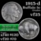 1915-d Buffalo Nickel 5c Grades vf+