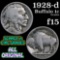 1928-d Buffalo Nickel 5c Grades f+