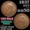 1837 14th Ward Hard Times Token 1c Grades AU, Almost Unc