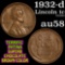 1932-d Lincoln Cent 1c Grades Choice AU/BU Slider