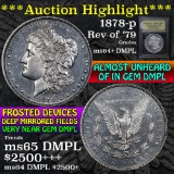 ***Auction Highlight*** 1878-p Rev '79 Morgan Dollar $1 Graded Choice Unc+ DMPL by USCG (fc)