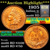 ***Auction Highlight*** 1905 Indian Cent 1c Graded GEM+ Unc RD by USCG (fc)