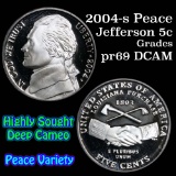 2004-s Peace Jefferson Nickel 5c Grades GEM++ Proof Deep Cameo