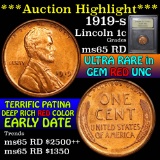 ***Auction Highlight*** 1919-s Lincoln Cent 1c Graded GEM Unc RD by USCG (fc)