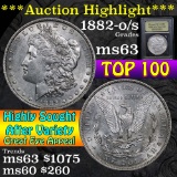 ***Auction Highlight*** 1882-o/s Top 100 Morgan Dollar $1 Graded Select Unc by USCG (fc)