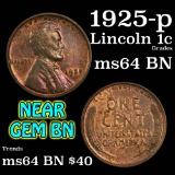 1925-p Lincoln Cent 1c Grades Choice Unc BN