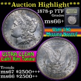 ***Auction Highlight*** 1878-p 7tf Vam 190 'missing nostril' Morgan $1 Graded GEM++ Unc by USCG (fc)