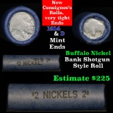 Full roll of Buffalo Nickels, 1914 on one end & a 'd' Mint reverse on other end (fc)