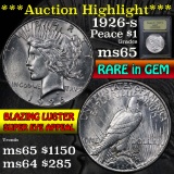 ***Auction Highlight*** 1926-s Peace Dollar $1 Graded GEM Unc by USCG (fc)