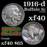 1916-d Buffalo Nickel 5c Grades xf