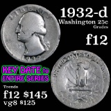 1932-d Washington Quarter 25c Grades f, fine