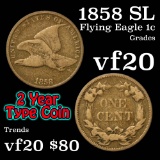 1858 SL Flying Eagle Cent 1c Grades vf, very fine