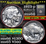 ***Auction Highlight*** 1923-p Buffalo Nickel 5c Graded GEM+ Unc by USCG (fc)