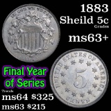 1883 Shield Nickel 5c Grades Select+ Unc (fc)