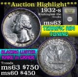 ***Auction Highlight*** 1932-s Washington Quarter 25c Graded Select Unc by USCG (fc)