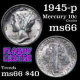 1945-s Mercury Dime 10c Grades GEM+ Unc