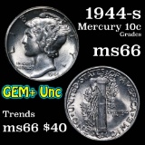 1944-s Mercury Dime 10c Grades GEM+ Unc