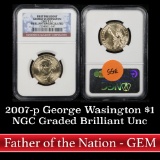 NGC 2007-p George Washington Presidential Dollar $1 Graded ms65 by NGC