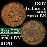 1897 Indian Cent 1c Grades Choice Unc BN