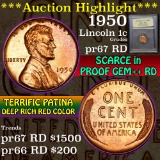 ***Auction Highlight*** 1950 Lincoln Cent 1c Graded Gem++ Proof Red by USCG (fc)
