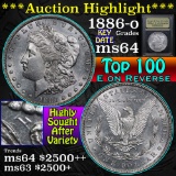***Auction Highlight*** 1886-o Top 100, E on Reverse Morgan Dollar $1 Graded Choice Unc by USCG (fc)
