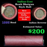 Indian Head Penny 1c Shotgun Roll, 1893 on one end, reverse on the other (fc)