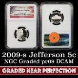 NGC 2009-s Jefferson Nickel 5c Graded pr69 DCAM by NGC