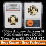 NGC 2008-s Andrew Jackson Presidential Dollar $1 Graded pr69 DCAM by NGC
