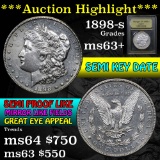 ***Auction Highlight*** 1898-s Semi PL Morgan Dollar $1 Graded Select+ Unc by USCG (fc)