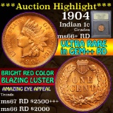 ***Auction Highlight*** 1904 Indian Cent 1c Graded GEM++ RD by USCG (fc)