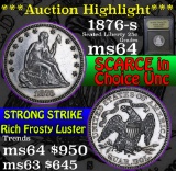 ***Auction Highlight*** 1876-s Seated Liberty Quarter 25c Graded Choice Unc by USCG (fc)