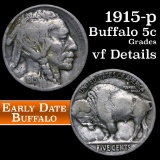 1915-p Buffalo Nickel 5c Grades vf details