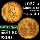 1937-s Lincoln Cent 1c Grades GEM++ Unc RD (fc)