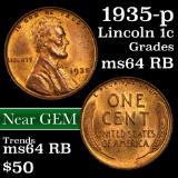 1933-p Lincoln Cent 1c Grades Choice Unc RB