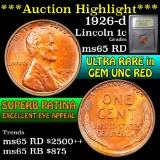 ***Auction Highlight*** 1926-d Lincoln Cent 1c Graded GEM Unc RD by USCG (fc)