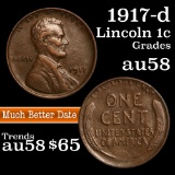 1917-d Lincoln Cent 1c Grades Choice AU/BU Slider