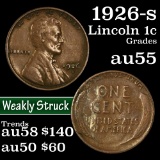 1926-s Lincoln Cent 1c Grades Choice AU