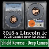 PCGS 2015-s Shield Lincoln Cent 1c Graded pr69 RD DCAM by PCGS