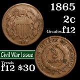 1865 Two Cent Piece 2c Grades f, fine