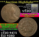1803 Sm date, Lg fraction S-251 Draped Bust Large Cent 1c Graded vf, very fine by USCG (fc)