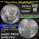 ***Auction Highlight*** 1879-s Semi PL Morgan Dollar $1 Graded GEM++ Unc by USCG (fc)